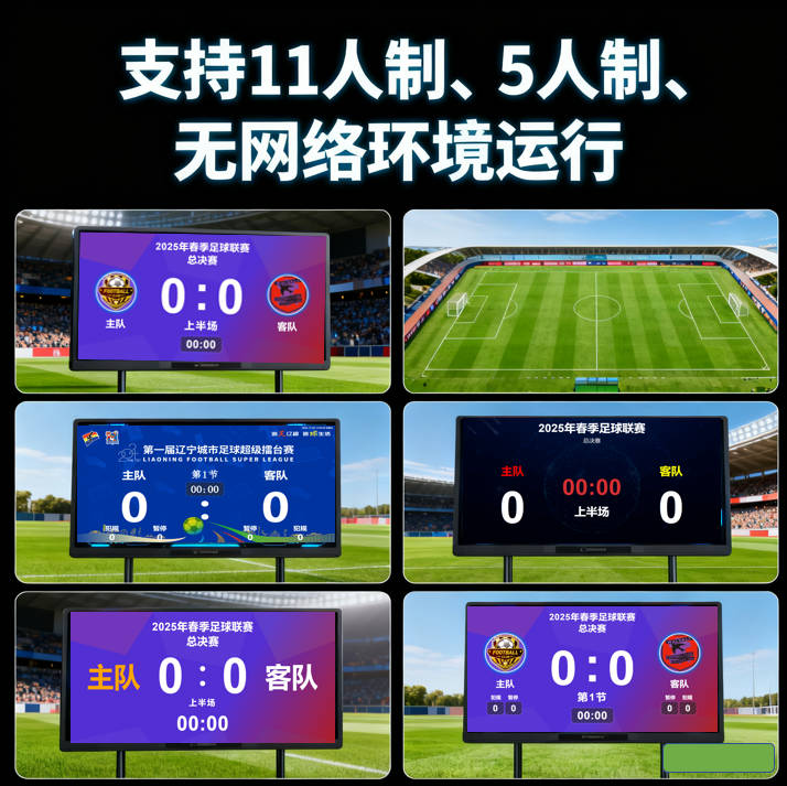 足球LED大屏计分系统 - 支持11人制和5人制